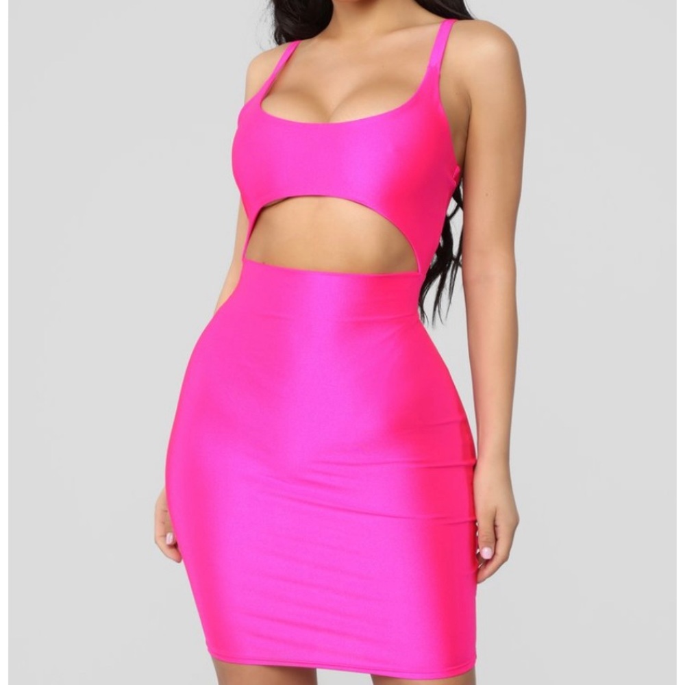 Fashion Nova Cut our Dress ORANGE